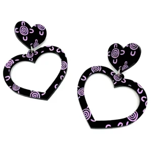Earrings^Haus Of Dizzy Blak Collection - 'Meeting Place' Heart Hoop Earrings
