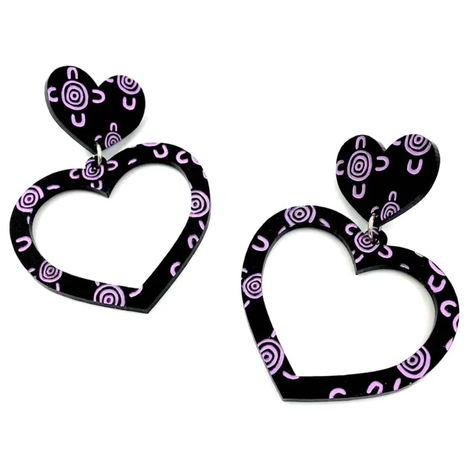 haus_of_dizzy_blak_collec_4-1.webp Earrings^Haus Of Dizzy Blak Collection - 'Meeting Place' Heart Hoop Earrings