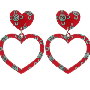 Earrings^Haus Of Dizzy Blak Collection - Sea Glass 'Meeting Place' Heart Hoop Earrings