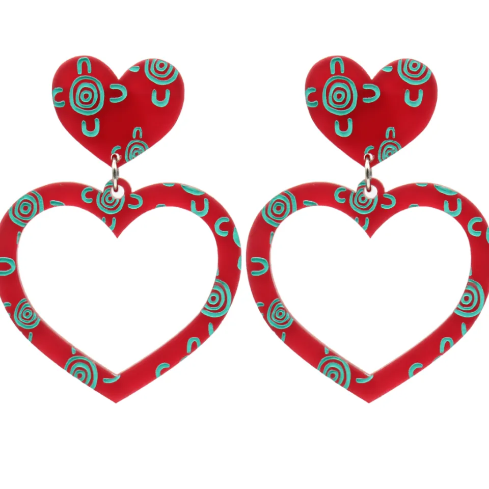 haus_of_dizzy_blak_collec_4-2.webp Earrings^Haus Of Dizzy Blak Collection - Sea Glass 'Meeting Place' Heart Hoop Earrings