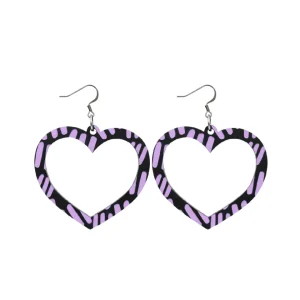 Earrings^Haus Of Dizzy Blak Collection – 'Markings' Heart Hoop Earrings