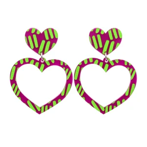 Earrings^Haus Of Dizzy Blak Collection - Sea Glass 'Meeting Place' Heart Hoop Earrings