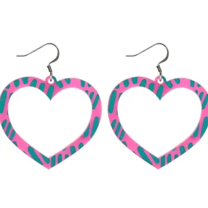 Earrings^Haus Of Dizzy Blak Collection - Sea Glass 'Meeting Place' Heart Hoop Earrings