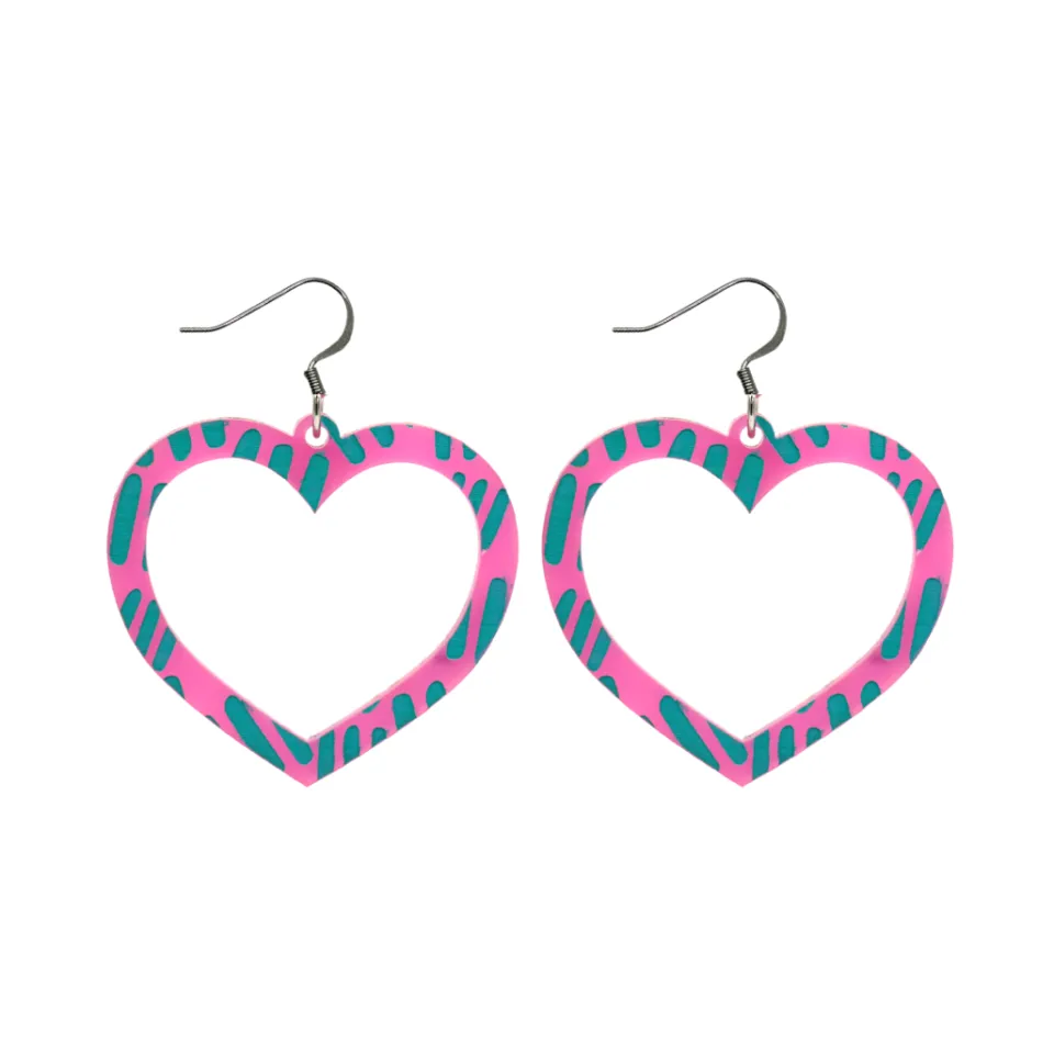 haus_of_dizzy_blak_collec_42.webp Earrings^Haus Of Dizzy Blak Collection - Sea Glass 'Meeting Place' Heart Hoop Earrings
