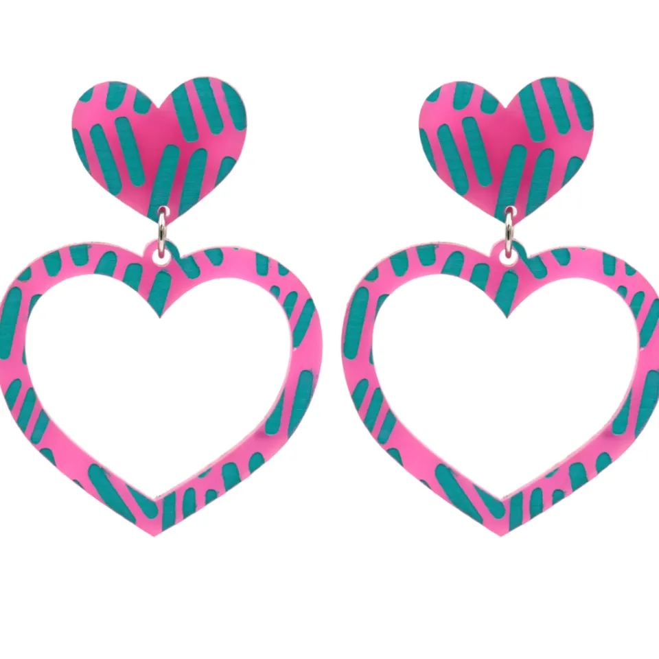 haus_of_dizzy_blak_collec_43.webp Earrings^Haus Of Dizzy Blak Collection - Sea Glass 'Meeting Place' Heart Hoop Earrings