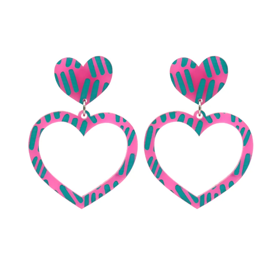 haus_of_dizzy_blak_collec_44.webp Earrings^Haus Of Dizzy Blak Collection - Sea Glass 'Meeting Place' Heart Hoop Earrings