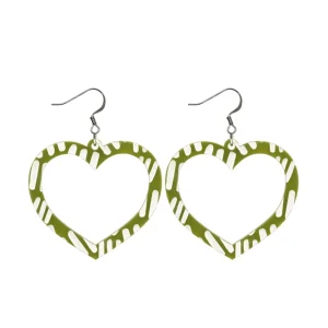 Earrings^Haus Of Dizzy Blak Collection - Sea Glass 'Meeting Place' Heart Hoop Earrings