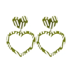 Earrings^Haus Of Dizzy Blak Collection - Sea Glass 'Meeting Place' Heart Hoop Earrings