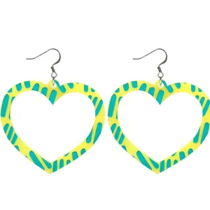Earrings^Haus Of Dizzy Blak Collection - Sea Glass 'Meeting Place' Heart Hoop Earrings