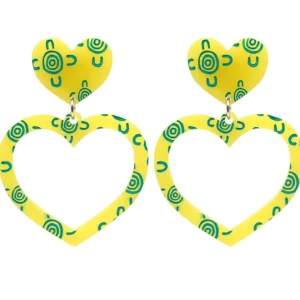 Earrings^Haus Of Dizzy Blak Collection - Sea Glass 'Meeting Place' Heart Hoop Earrings