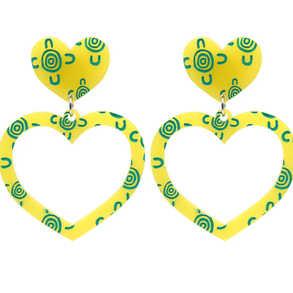 haus_of_dizzy_blak_collec_5-2.webp Earrings^Haus Of Dizzy Blak Collection - Sea Glass 'Meeting Place' Heart Hoop Earrings