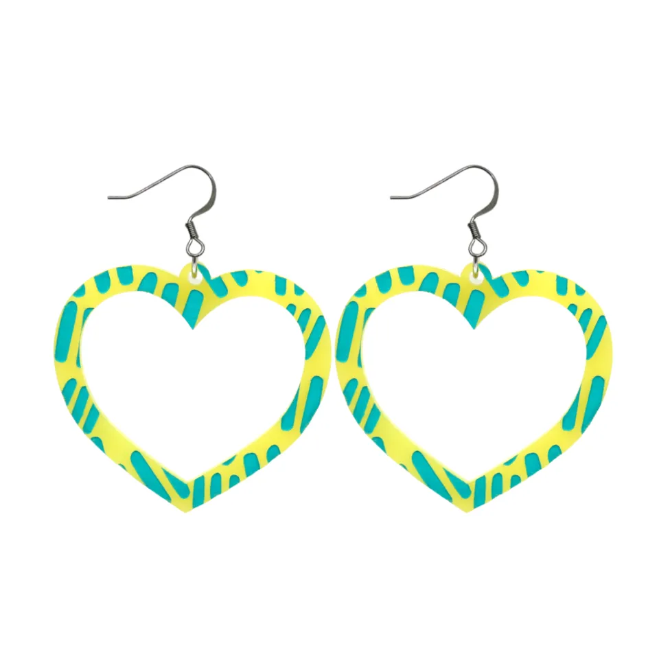 haus_of_dizzy_blak_collec_51.webp Earrings^Haus Of Dizzy Blak Collection - Sea Glass 'Meeting Place' Heart Hoop Earrings