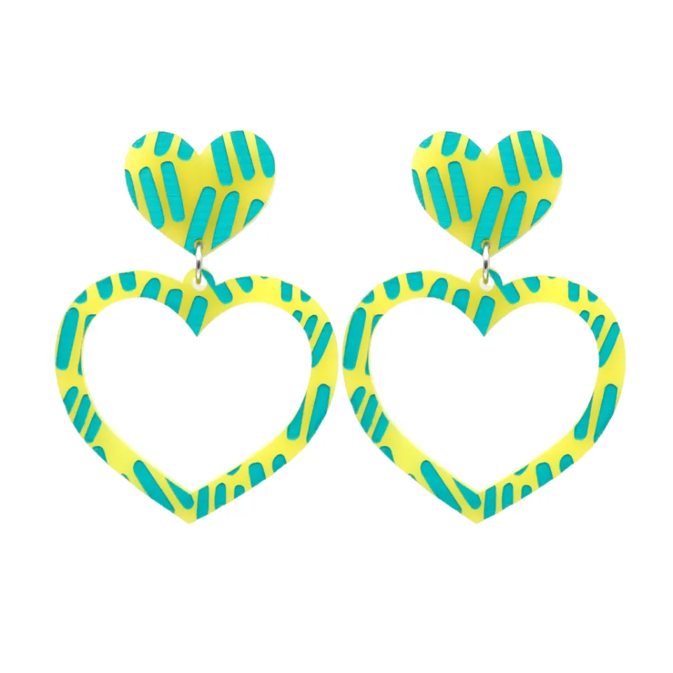 haus_of_dizzy_blak_collec_52.webp Earrings^Haus Of Dizzy Blak Collection - Sea Glass 'Meeting Place' Heart Hoop Earrings