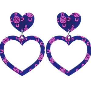Earrings^Haus Of Dizzy Blak Collection - Sea Glass 'Meeting Place' Heart Hoop Earrings