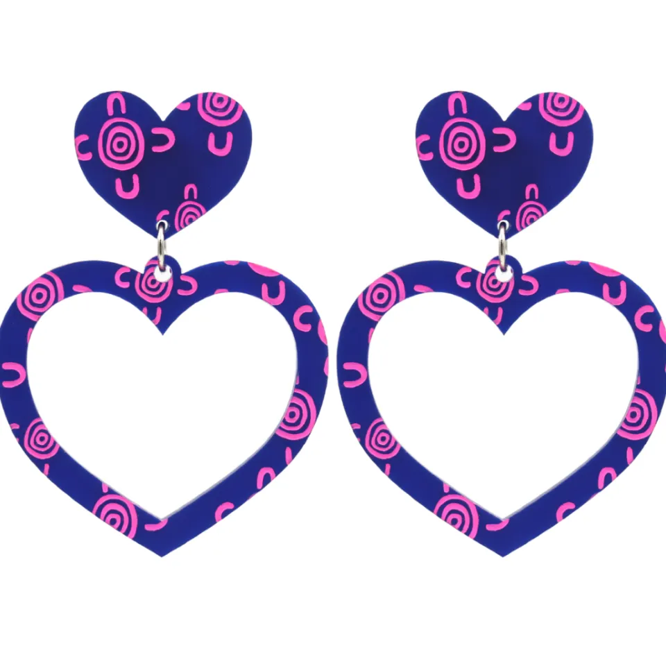 haus_of_dizzy_blak_collec_6-1.webp Earrings^Haus Of Dizzy Blak Collection - Sea Glass 'Meeting Place' Heart Hoop Earrings