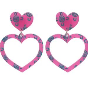 Earrings^Haus Of Dizzy Blak Collection - Sea Glass 'Meeting Place' Heart Hoop Earrings