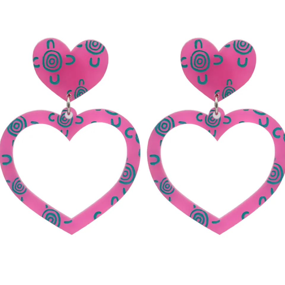 haus_of_dizzy_blak_collec_7-1.webp Earrings^Haus Of Dizzy Blak Collection - Sea Glass 'Meeting Place' Heart Hoop Earrings
