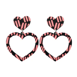 Earrings^Haus Of Dizzy Blak Collection – 'Markings' Heart Hoop Earrings