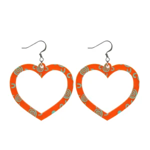 Earrings^Haus Of Dizzy Blak Collection - Sea Glass 'Meeting Place' Heart Hoop Earrings