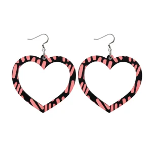 Earrings^Haus Of Dizzy Blak Collection – 'Markings' Heart Hoop Earrings