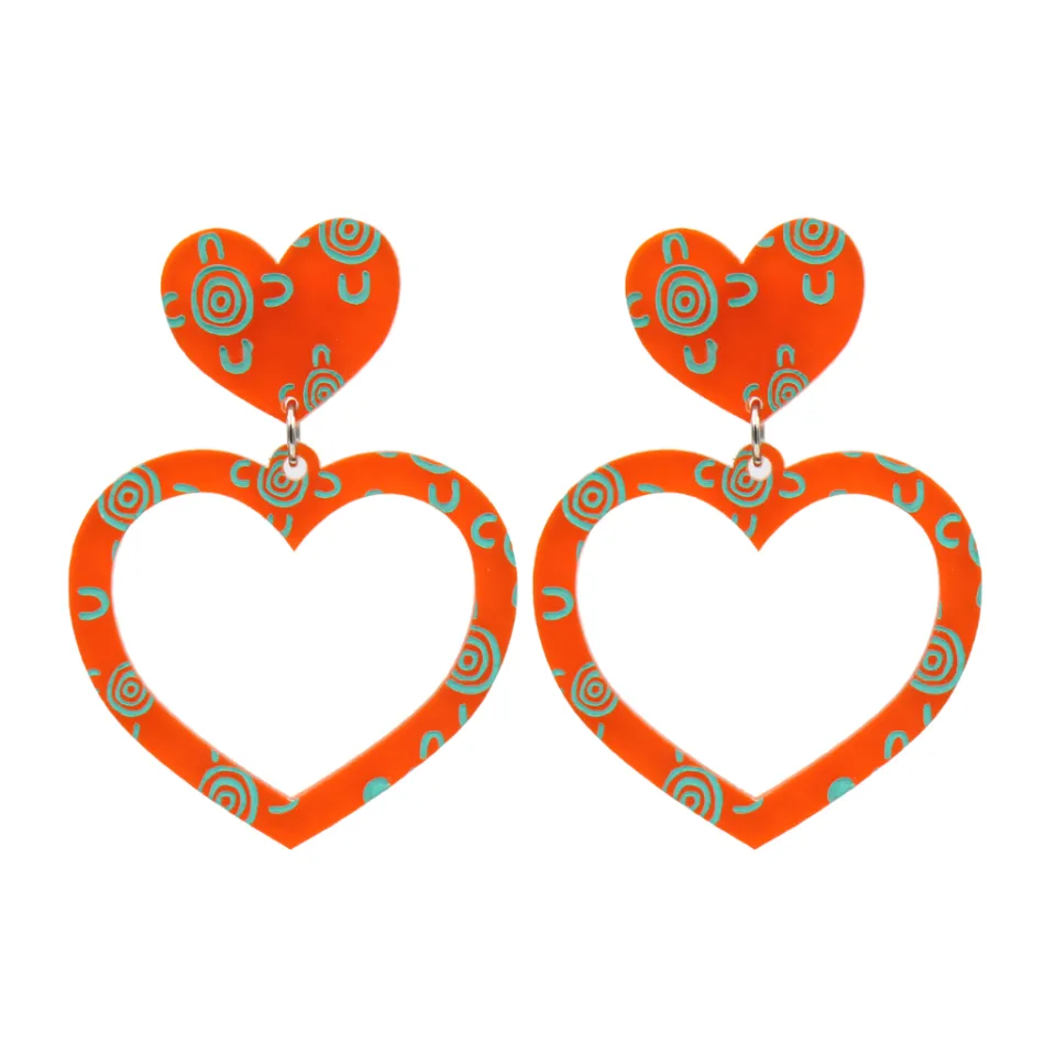 haus_of_dizzy_blak_collec_9-1.webp Earrings^Haus Of Dizzy Blak Collection - Sea Glass 'Meeting Place' Heart Hoop Earrings