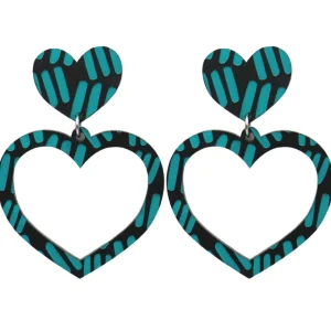 Earrings^Haus Of Dizzy Blak Collection – 'Markings' Heart Hoop Earrings