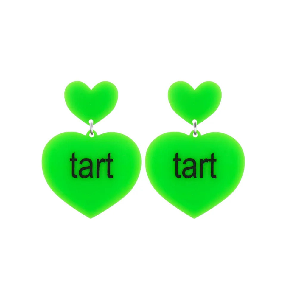 haus_of_dizzy_brat_summer_6.webp Earrings^Haus Of Dizzy 'brat summer' Heart Earrings