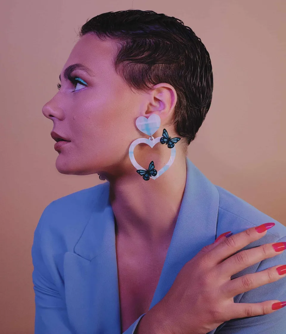 haus_of_dizzy_butterfly_p_2.webp Earrings^Haus Of Dizzy Butterfly Plaid Heart Earrings ?