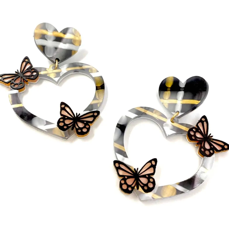 haus_of_dizzy_butterfly_p_3.webp Earrings^Haus Of Dizzy Butterfly Plaid Heart Earrings ?