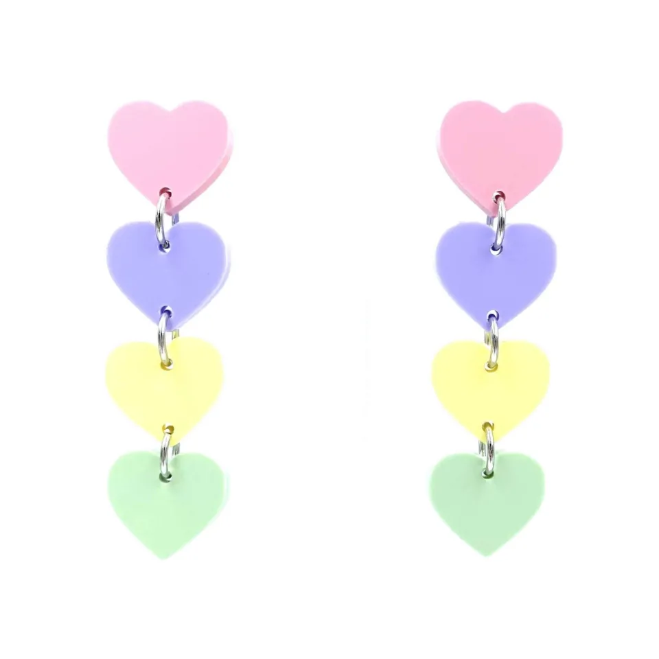 haus_of_dizzy_chain_of_he_2.webp Hair Accessories | Earrings^Haus Of Dizzy 'Chain of Hearts' Pastel Earrings