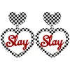Earrings^Haus Of Dizzy Checkered Slay Heart Earrings