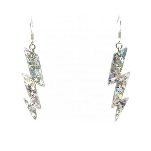 Earrings^Haus Of Dizzy Chunky Glitter Bolt Earrings