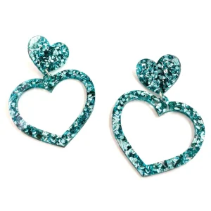Barbie Hearts | Earrings^Haus Of Dizzy Chunky Glitter Barbie Heart Earrings