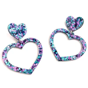 Barbie Hearts | Earrings^Haus Of Dizzy Chunky Glitter Barbie Heart Earrings