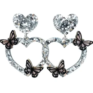 Earrings^Haus Of Dizzy Chunky Silver Butterfly Earrings ?