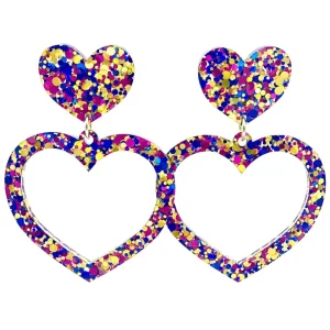 Earrings^Haus Of Dizzy Confetti Barbie Heart Earrings