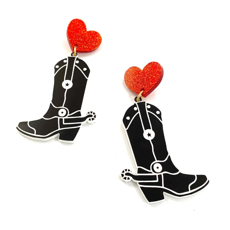 haus_of_dizzy_cowboy_boot_0.webp Earrings^Haus Of Dizzy 'Cowboy Boot' Earrings