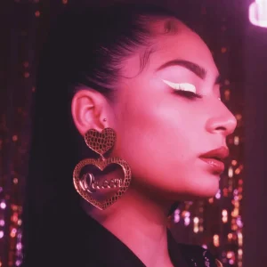 Earrings^Haus Of Dizzy 'Croc Queen' Mirror Heart Earrings
