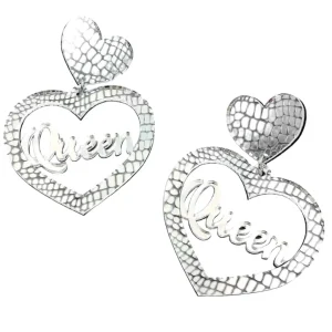 Earrings^Haus Of Dizzy 'Croc Queen' Mirror Heart Earrings