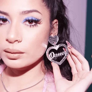 Earrings^Haus Of Dizzy 'Croc Queen' Mirror Heart Earrings