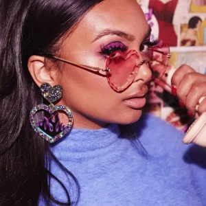 Earrings^Haus Of Dizzy Crystal Flame Heart Earrings ?