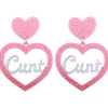 Earrings^Haus Of Dizzy 'Cunt' Glitter Heart Earrings