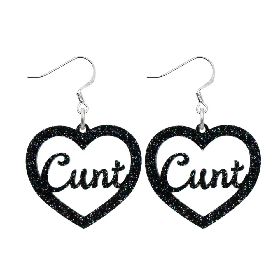 haus_of_dizzy_cunt_glitte_11.webp Earrings^Haus Of Dizzy 'Cunt' Glitter Heart Earrings