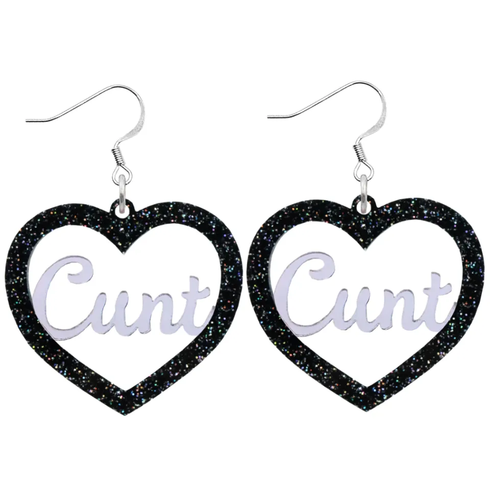 haus_of_dizzy_cunt_glitte_3.webp Earrings^Haus Of Dizzy 'Cunt' Glitter Heart Earrings