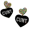 Earrings^Haus Of Dizzy Cunt Heart Earrings