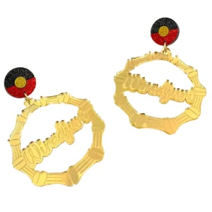 Personalised Jewels | Earrings^Haus Of Dizzy Custom First Nations Bamboo Hoop Earrings