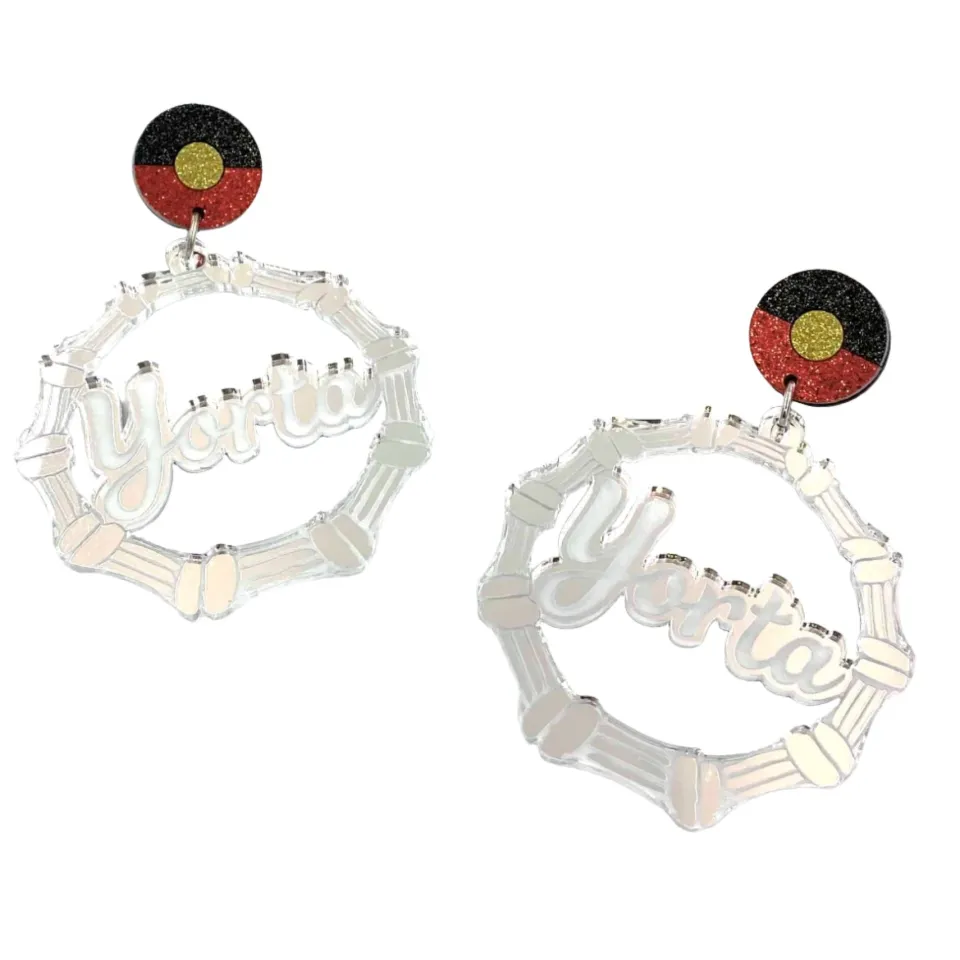 haus_of_dizzy_custom_firs_2.webp Personalised Jewels | Earrings^Haus Of Dizzy Custom First Nations Bamboo Hoop Earrings