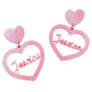 Personalised Jewels | Earrings^Haus Of Dizzy Custom Name Heart Earrings