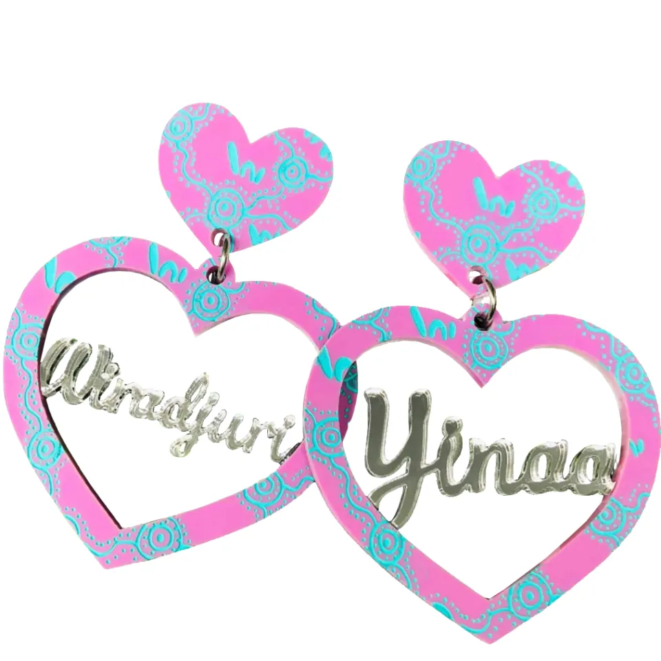haus_of_dizzy_custom_wira_0.webp Personalised Jewels | Earrings^Haus Of Dizzy Custom Wiradjuri Yinaa Heart Hoops