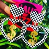 Earrings^Haus Of Dizzy 'Dancing Dollarz' Checkered Heart Earrings